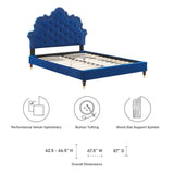 Modway Furniture Sasha Button-Tufted Performance Velvet Twin Bed 0423 Navy MOD-6792-NAV