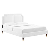 Modway Furniture Novi Performance Velvet Twin Bed 0423 White MOD-6793-WHI