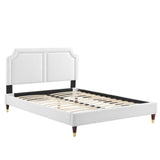 Modway Furniture Novi Performance Velvet Twin Bed 0423 White MOD-6793-WHI