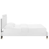 Modway Furniture Novi Performance Velvet Twin Bed 0423 White MOD-6793-WHI