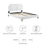 Modway Furniture Novi Performance Velvet Twin Bed 0423 White MOD-6793-WHI