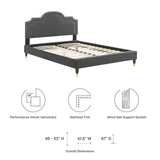 Modway Furniture Aviana Performance Velvet Twin Bed 0423 Charcoal MOD-6794-CHA