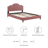 Modway Furniture Aviana Performance Velvet Twin Bed 0423 Dusty Rose MOD-6794-DUS