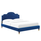 Modway Furniture Aviana Performance Velvet Twin Bed 0423 Navy MOD-6794-NAV