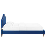 Modway Furniture Aviana Performance Velvet Twin Bed 0423 Navy MOD-6794-NAV