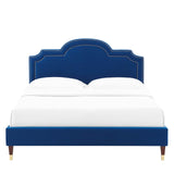 Modway Furniture Aviana Performance Velvet Twin Bed 0423 Navy MOD-6794-NAV