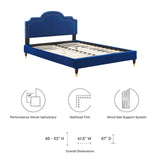 Modway Furniture Aviana Performance Velvet Twin Bed 0423 Navy MOD-6794-NAV