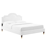 Modway Furniture Aviana Performance Velvet Twin Bed 0423 White MOD-6794-WHI