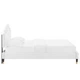 Modway Furniture Aviana Performance Velvet Twin Bed 0423 White MOD-6794-WHI