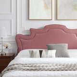 Modway Furniture Neena Performance Velvet Twin Bed 0423 Dusty Rose MOD-6795-DUS
