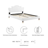 Modway Furniture Neena Performance Velvet Twin Bed 0423 White MOD-6795-WHI
