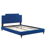 Modway Furniture Liva Performance Velvet Twin Bed 0423 Navy MOD-6796-NAV