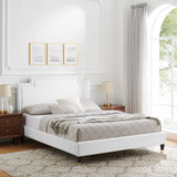 Modway Furniture Liva Performance Velvet Twin Bed 0423 White MOD-6796-WHI