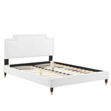 Modway Furniture Liva Performance Velvet Twin Bed 0423 White MOD-6796-WHI