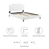 Modway Furniture Liva Performance Velvet Twin Bed 0423 White MOD-6796-WHI