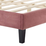 Modway Furniture Sasha Button-Tufted Performance Velvet Twin Bed 0423 Dusty Rose MOD-6797-DUS