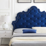 Modway Furniture Sasha Button-Tufted Performance Velvet Twin Bed 0423 Navy MOD-6797-NAV