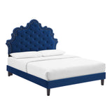 Modway Furniture Sasha Button-Tufted Performance Velvet Twin Bed 0423 Navy MOD-6797-NAV