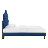 Modway Furniture Sasha Button-Tufted Performance Velvet Twin Bed 0423 Navy MOD-6797-NAV