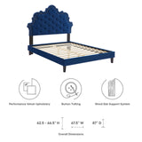 Modway Furniture Sasha Button-Tufted Performance Velvet Twin Bed 0423 Navy MOD-6797-NAV