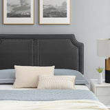 Modway Furniture Novi Performance Velvet Twin Bed 0423 Charcoal MOD-6798-CHA