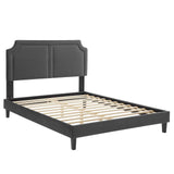 Modway Furniture Novi Performance Velvet Twin Bed 0423 Charcoal MOD-6798-CHA