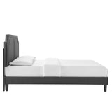 Modway Furniture Novi Performance Velvet Twin Bed 0423 Charcoal MOD-6798-CHA