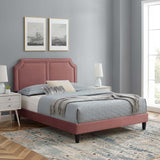 Modway Furniture Novi Performance Velvet Twin Bed 0423 Dusty Rose MOD-6798-DUS