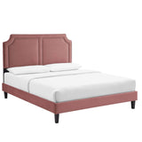 Modway Furniture Novi Performance Velvet Twin Bed 0423 Dusty Rose MOD-6798-DUS