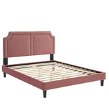 Modway Furniture Novi Performance Velvet Twin Bed 0423 Dusty Rose MOD-6798-DUS