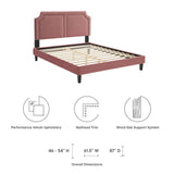 Modway Furniture Novi Performance Velvet Twin Bed 0423 Dusty Rose MOD-6798-DUS