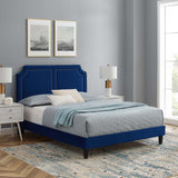 Modway Furniture Novi Performance Velvet Twin Bed 0423 Navy MOD-6798-NAV