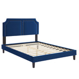 Modway Furniture Novi Performance Velvet Twin Bed 0423 Navy MOD-6798-NAV