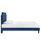 Modway Furniture Novi Performance Velvet Twin Bed 0423 Navy MOD-6798-NAV