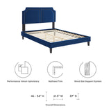 Modway Furniture Novi Performance Velvet Twin Bed 0423 Navy MOD-6798-NAV