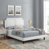 Modway Furniture Novi Performance Velvet Twin Bed 0423 White MOD-6798-WHI