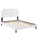 Modway Furniture Novi Performance Velvet Twin Bed 0423 White MOD-6798-WHI