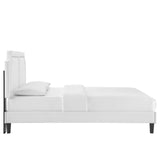 Modway Furniture Novi Performance Velvet Twin Bed 0423 White MOD-6798-WHI