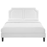 Modway Furniture Novi Performance Velvet Twin Bed 0423 White MOD-6798-WHI