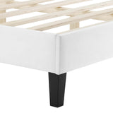 Modway Furniture Novi Performance Velvet Twin Bed 0423 White MOD-6798-WHI