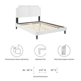 Modway Furniture Novi Performance Velvet Twin Bed 0423 White MOD-6798-WHI