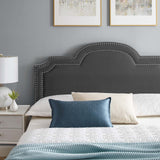 Modway Furniture Aviana Performance Velvet Twin Bed 0423 Charcoal MOD-6799-CHA