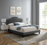 Modway Furniture Aviana Performance Velvet Twin Bed 0423 Charcoal MOD-6799-CHA