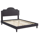 Modway Furniture Aviana Performance Velvet Twin Bed 0423 Charcoal MOD-6799-CHA