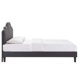 Modway Furniture Aviana Performance Velvet Twin Bed 0423 Charcoal MOD-6799-CHA