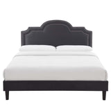 Modway Furniture Aviana Performance Velvet Twin Bed 0423 Charcoal MOD-6799-CHA