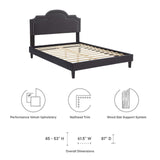 Modway Furniture Aviana Performance Velvet Twin Bed 0423 Charcoal MOD-6799-CHA