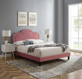 Modway Furniture Aviana Performance Velvet Twin Bed 0423 Dusty Rose MOD-6799-DUS