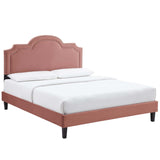 Modway Furniture Aviana Performance Velvet Twin Bed 0423 Dusty Rose MOD-6799-DUS