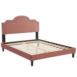 Modway Furniture Aviana Performance Velvet Twin Bed 0423 Dusty Rose MOD-6799-DUS